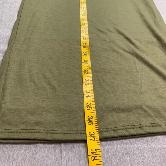 Olive Midi Comfy Casual Pullover T-Shirt Dress by Mikey & Joey Size Medium - Picture 8 of 9